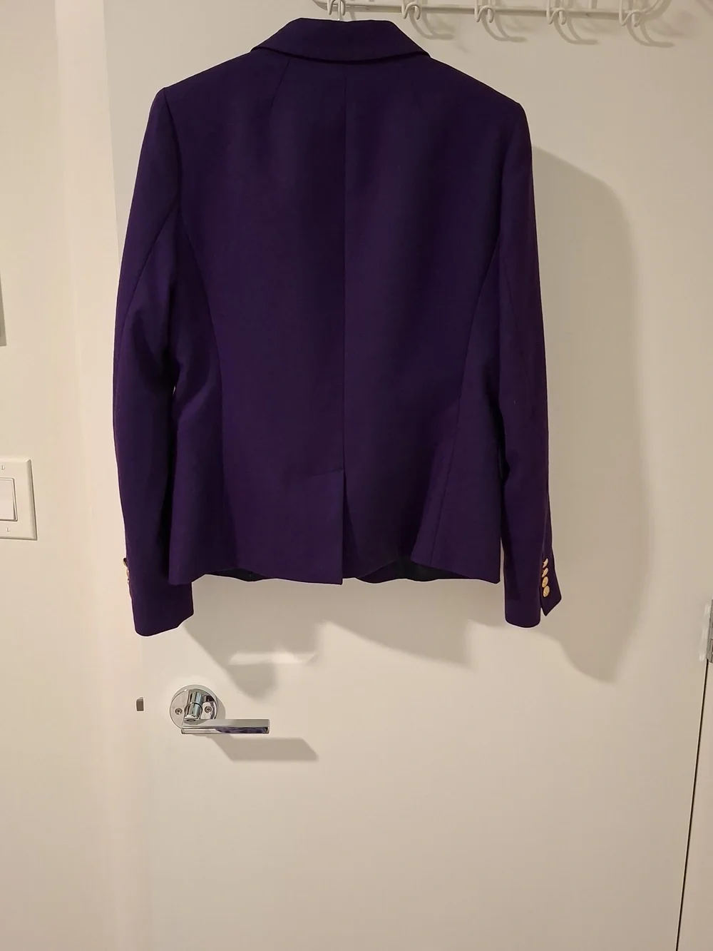 J. Crew 100% Wool Deep/Rich Purple "Schoolboy" Tailored Blazer (Size US 6) - Picture 3 of 10